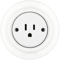 PORCELAIN WALL SOCKET USA WHITE 15 AMP - DYKE & DEAN