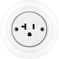 PORCELAIN WALL SOCKET USA WHITE 20 AMP - DYKE & DEAN