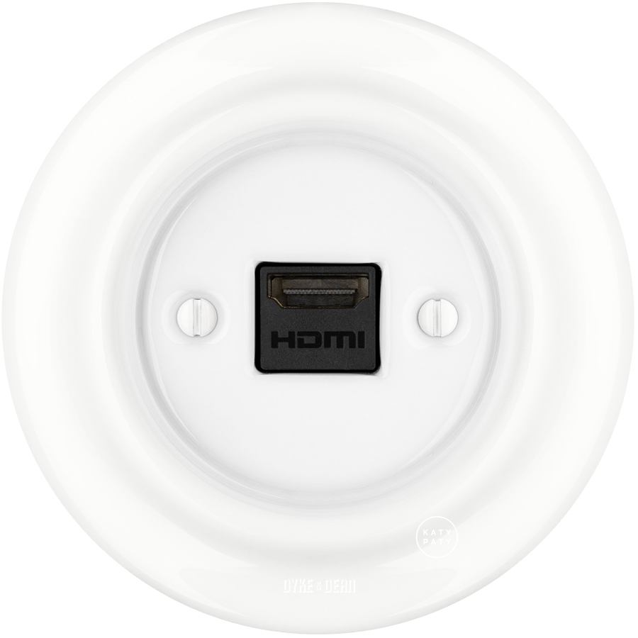 PORCELAIN WALL SOCKET WHITE HDMI - DYKE & DEAN
