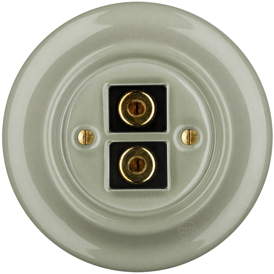 PORCELAIN WALL SPEAKER SOCKET GREY GREEN - DYKE & DEAN