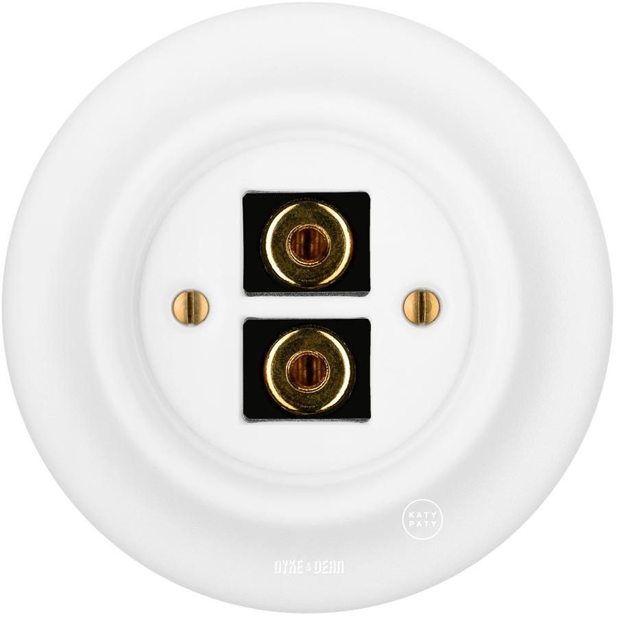 PORCELAIN WALL SPEAKER SOCKET MATT WHITE - DYKE & DEAN