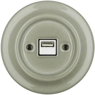 PORCELAIN WALL USB CHARGER GREY GREEN - DYKE & DEAN