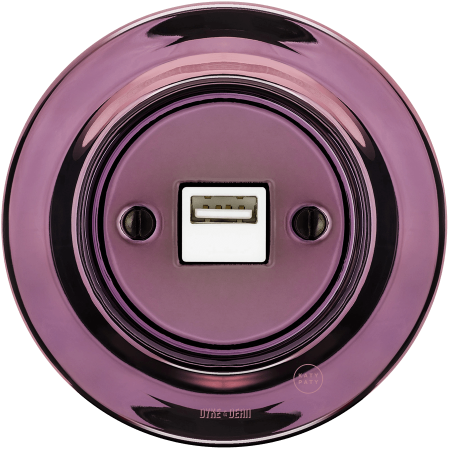 PORCELAIN WALL USB CHARGER PURPLE - DYKE & DEAN