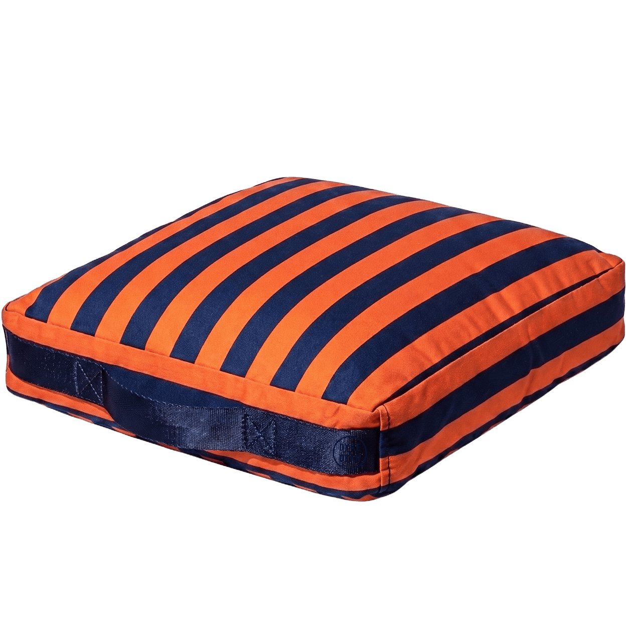 PORTABLE STRIPE BLOCK CUSHION NAVY ORANGE - DYKE & DEAN