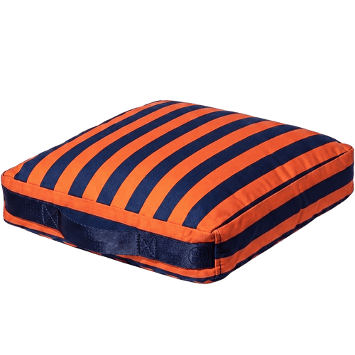 PORTABLE STRIPE BLOCK CUSHION NAVY ORANGE - DYKE & DEAN
