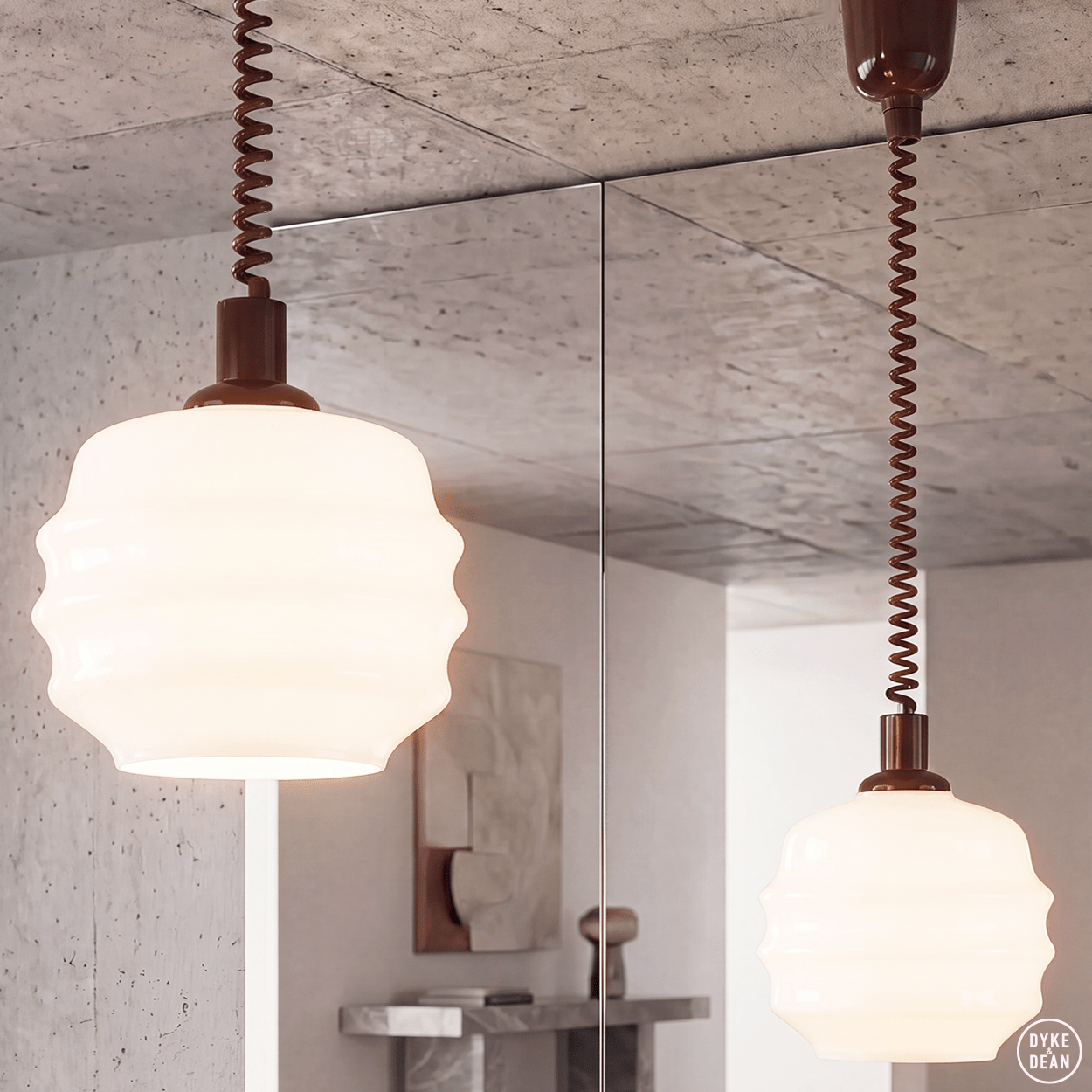 RIPPLE OPALINE RETRACTABLE CORD LIGHT MEDIUM - DYKE & DEAN