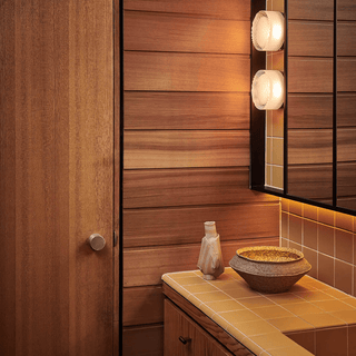 RIPPLE SCONCE WALL & CEILING LIGHT CAST GLASS CLEAR - DYKE & DEAN