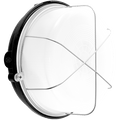 ROUND BULKHEAD BLACK DUROPLAST OPAL GLASS - DYKE & DEAN