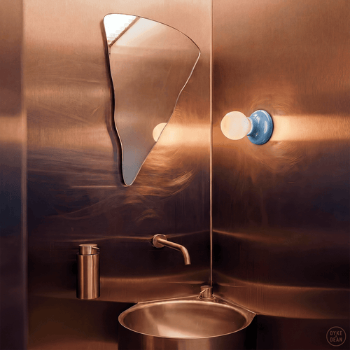 ROUND CERAMIC WALL & CEILING LAMP BLUE - DYKE & DEAN