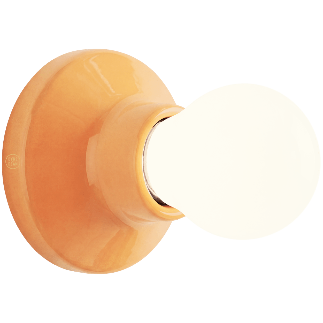 ROUND CERAMIC WALL & CEILING LAMP PEACH ORANGE