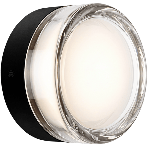 ROUND WATERPROOF BLACK WALL CEILING SCONCE CLEAR LIGHT - DYKE & DEAN