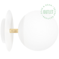SCONCE DISC WALL LIGHT WHITE BRASS OUTLET - DYKE & DEAN