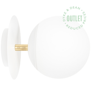 SCONCE DISC WALL LIGHT WHITE BRASS OUTLET - DYKE & DEAN