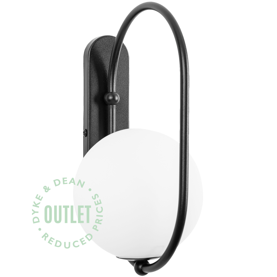 SINGLE GLOBE ROD WALL LIGHT OUTLET - DYKE & DEAN