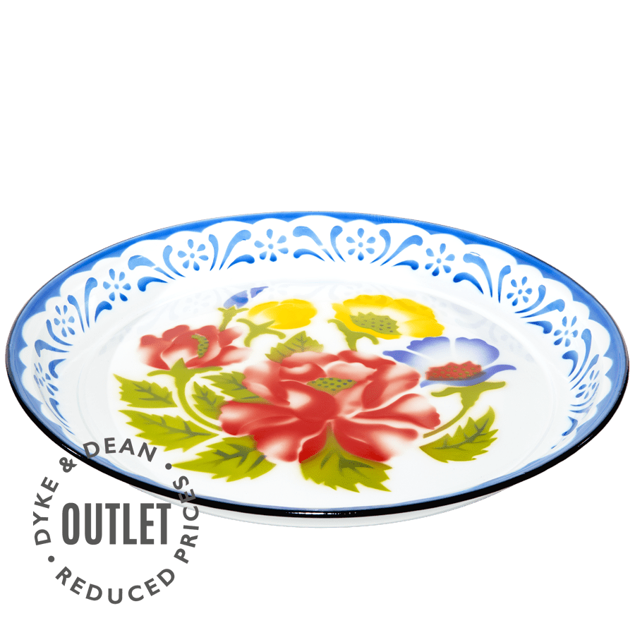 SMALL FLOWER ENAMEL TRAY BLUE OUTLET - DYKE & DEAN