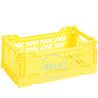 SMALL STACKING CRATE YELLOW OUTLET - DYKE & DEAN