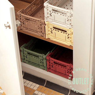 SMALL STACKING CRATE YELLOW OUTLET - DYKE & DEAN