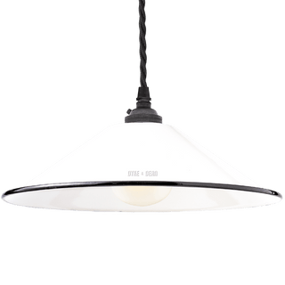 SMALL WHITE ENAMEL CONE SHADE - DYKE & DEAN