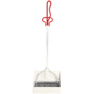 SMILEY DUST BROOM SET LONG HANDLE IVORY - DYKE & DEAN