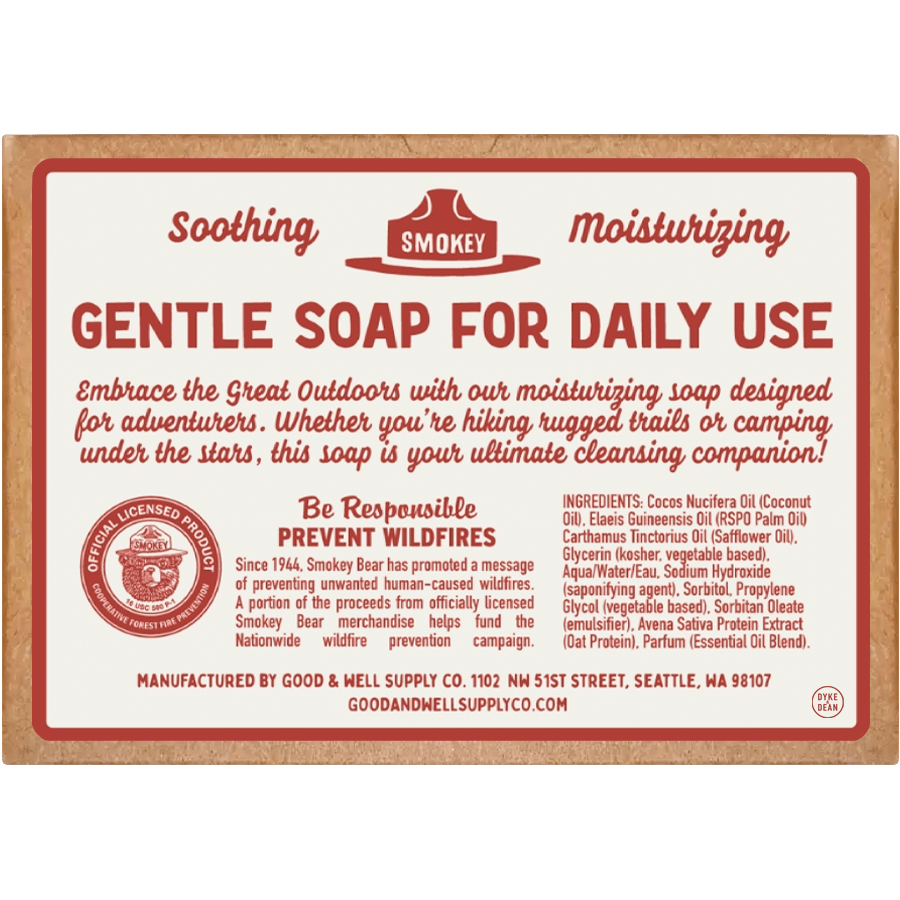 SMOKEY BEAR BAR SOAP ORANGE & CLOVE - DYKE & DEAN