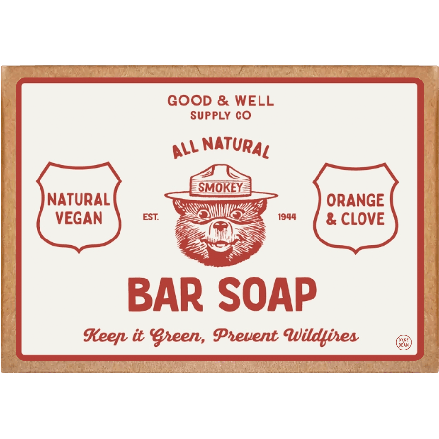 SMOKEY BEAR BAR SOAP ORANGE & CLOVE - DYKE & DEAN