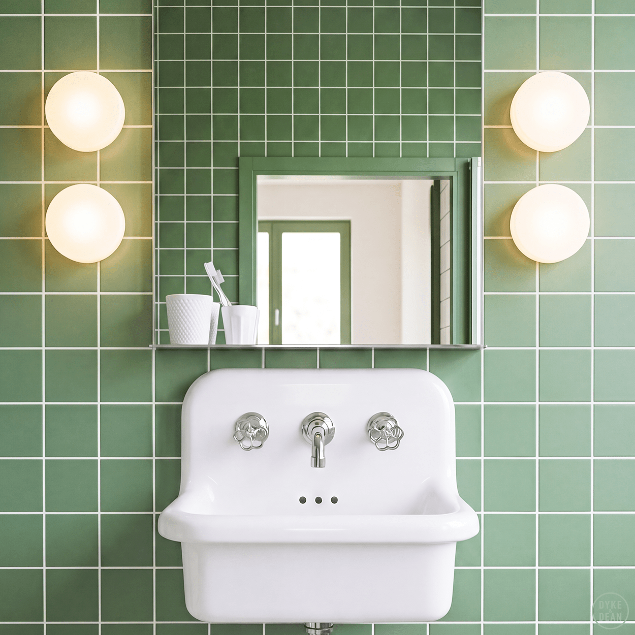 SPHERE LAMP BRASS BASE 200mm - DYKE & DEAN