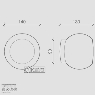 SPOT GLOBE LAMP STEEL METAL 140mm - DYKE & DEAN