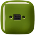 SQUARE PORCELAIN HDMI WALL SOCKET GREEN - DYKE & DEAN