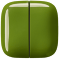 SQUARE PORCELAIN WALL DOUBLE ROCKER LIGHT SWITCH GREEN - DYKE & DEAN