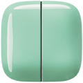 SQUARE PORCELAIN WALL DOUBLE ROCKER LIGHT SWITCH MINT - DYKE & DEAN