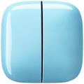SQUARE PORCELAIN WALL DOUBLE ROCKER LIGHT SWITCH PASTEL BLUE - DYKE & DEAN