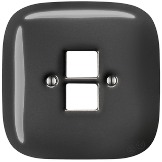 SQUARE PORCELAIN WALL SOCKET DARK GREY PC/USB - DYKE & DEAN