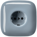 SQUARE PORCELAIN WALL SOCKET SCHUKO ASH GREY - DYKE & DEAN