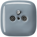 SQUARE PORCELAIN WALL SOCKET TV ANTENNA ASH GREY - DYKE & DEAN