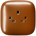 SQUARE PORCELAIN WALL SOCKET UK COPPER - DYKE & DEAN