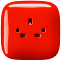 SQUARE PORCELAIN WALL SOCKET UK RED - DYKE & DEAN