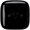 SQUARE PORCELAIN WALL SOCKET USA 20 AMP BLACK - DYKE & DEAN