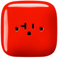 SQUARE PORCELAIN WALL SOCKET USA 20 AMP RED - DYKE & DEAN