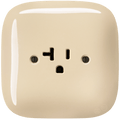 SQUARE PORCELAIN WALL SOCKET USA 20 AMP SAND - DYKE & DEAN