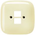 SQUARE PORCELAIN WALL SOCKET VANILLA PC/USB - DYKE & DEAN