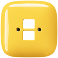 SQUARE PORCELAIN WALL SOCKET YELLOW PC/USB - DYKE & DEAN