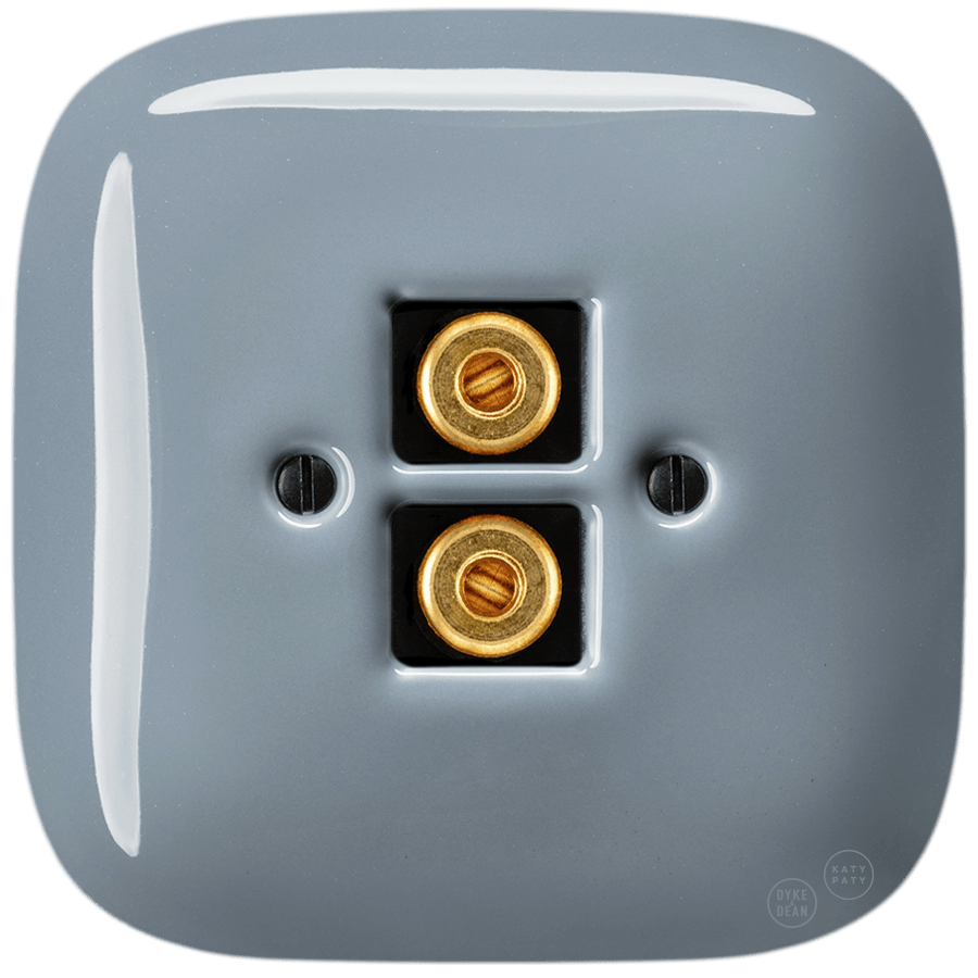 SQUARE PORCELAIN WALL SPEAKER SOCKET ASH GREY - DYKE & DEAN