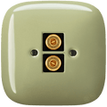 SQUARE PORCELAIN WALL SPEAKER SOCKET MOSS GREEN - DYKE & DEAN