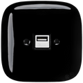 SQUARE PORCELAIN WALL USB CHARGER BLACK - DYKE & DEAN