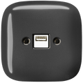 SQUARE PORCELAIN WALL USB CHARGER DARK GREY - DYKE & DEAN