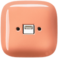 SQUARE PORCELAIN WALL USB CHARGER SALMON - DYKE & DEAN