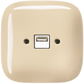 SQUARE PORCELAIN WALL USB CHARGER SAND - DYKE & DEAN