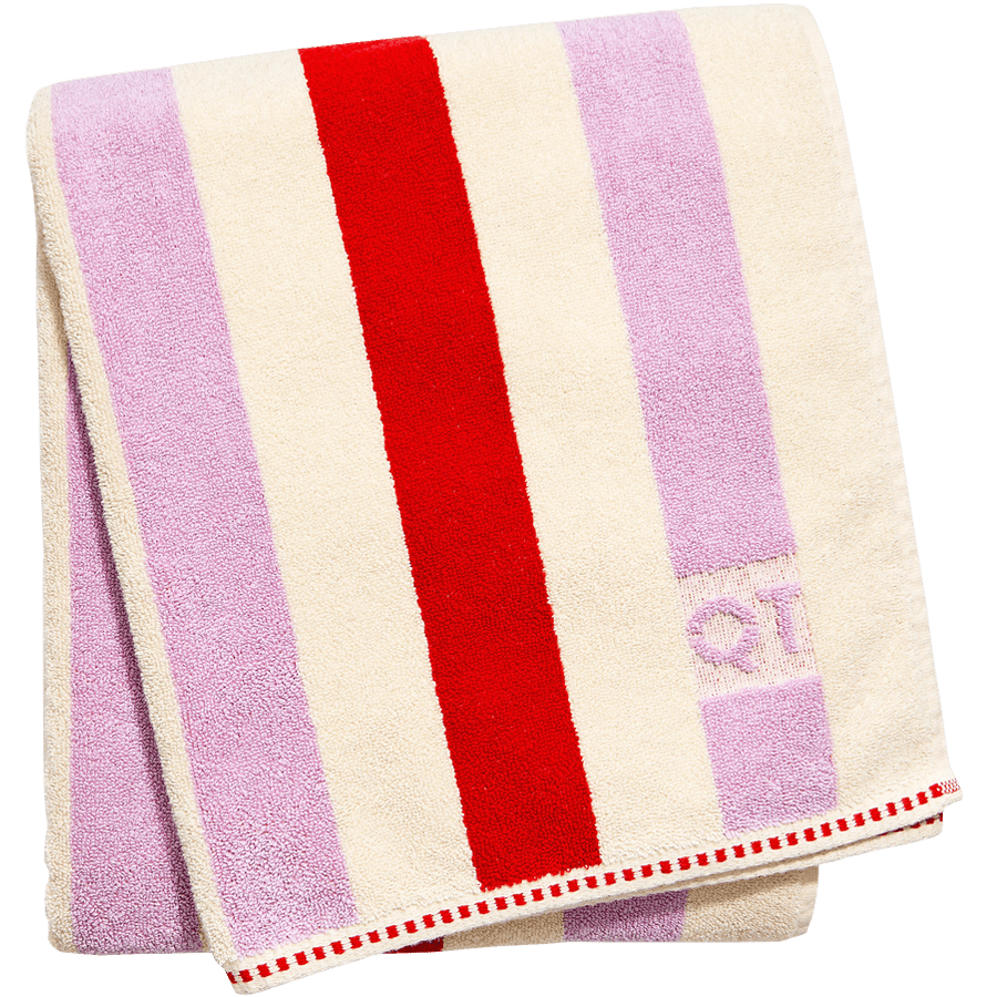 STRIPE BATH SHEET TOWEL CANDY - DYKE & DEAN
