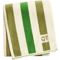 STRIPE BATH SHEET TOWEL OLIVE - DYKE & DEAN