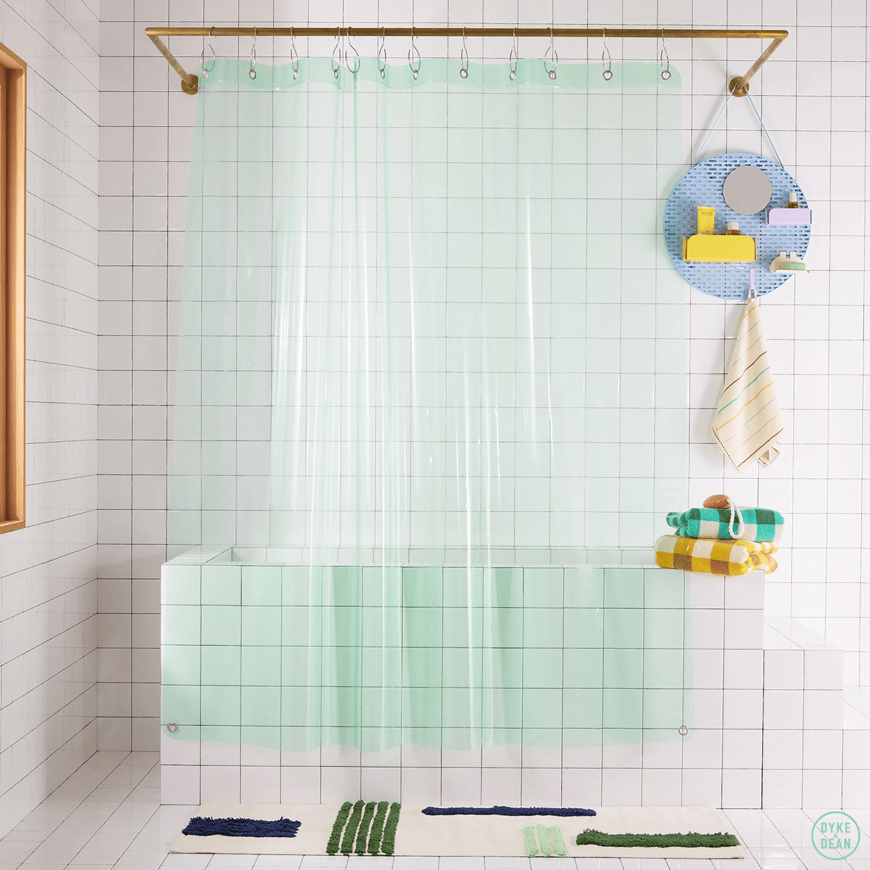 SUN SHOWER CURTAIN MINT GREEN - DYKE & DEAN